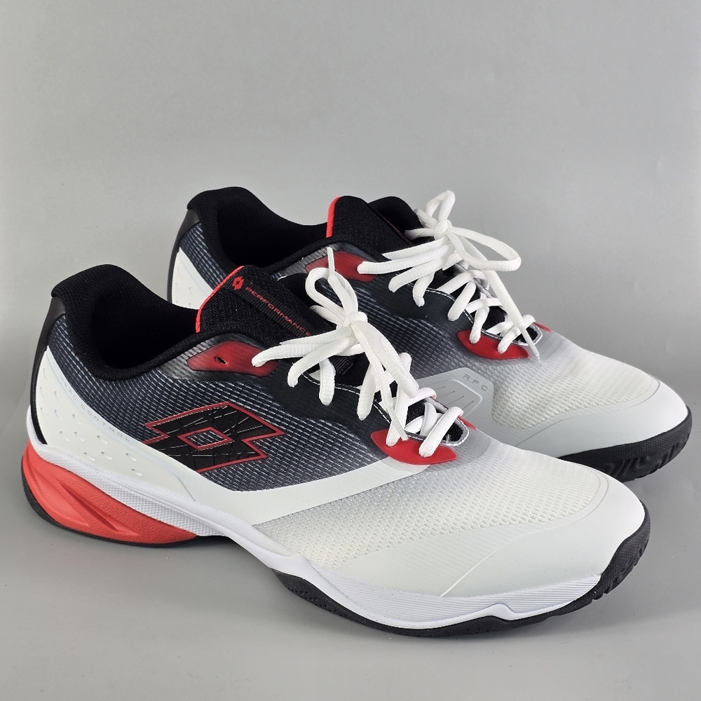 OTTO Men's Black, White, and Red Athletic Shoes
